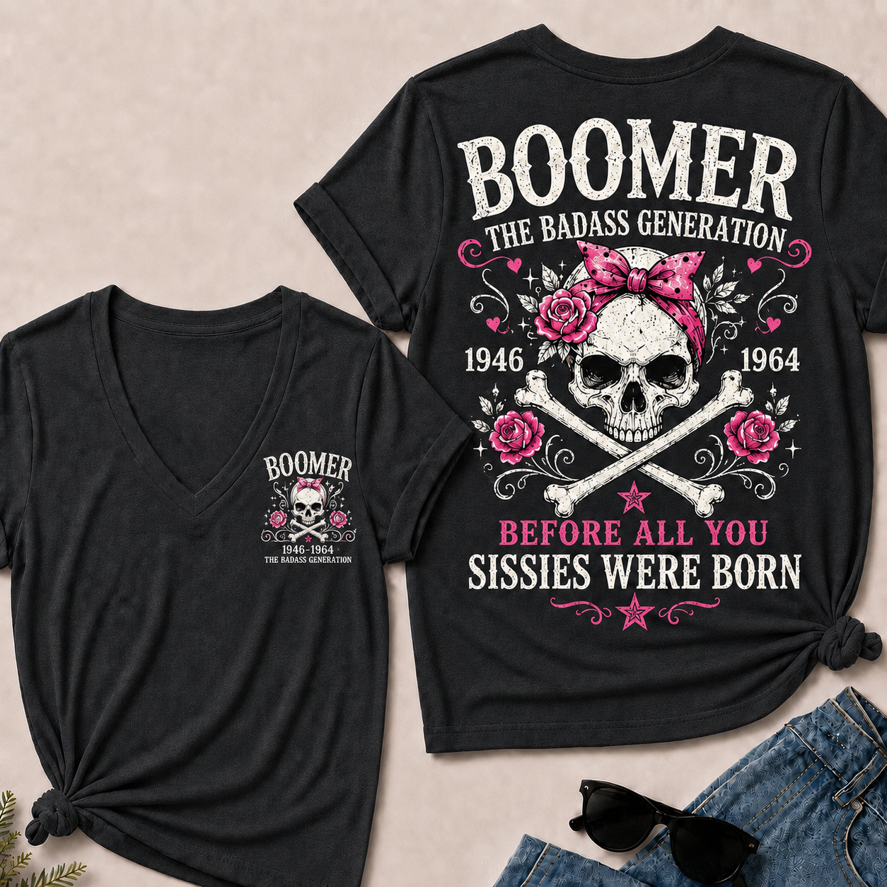 The Badass Generation V-Neck Tee – Before All You Sissies Were Born